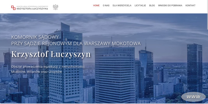 Komornik Sądowy przy Sądzie Rejonowym dla Warszawy Mokotowa Krzysztof Łuczyszyn