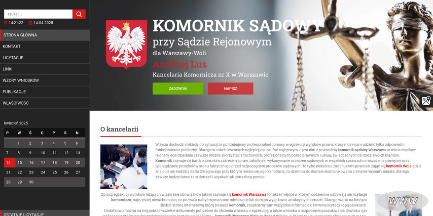 Komornik Sądowy przy Sądzie Rejonowym dla Warszawy-Woli Andrzej Lus